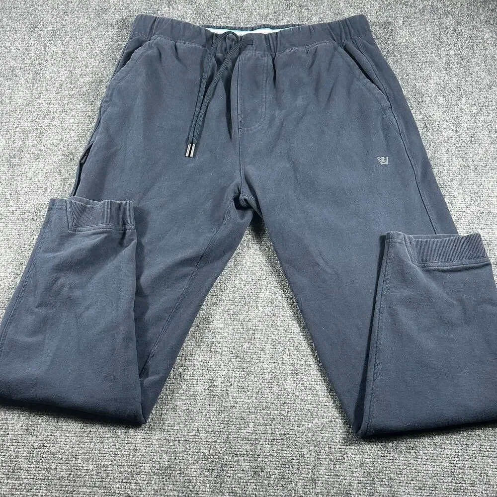 Mack Weldon ACE Sweatpants Men's L Navy Blue French Terry Jogger Drawstring